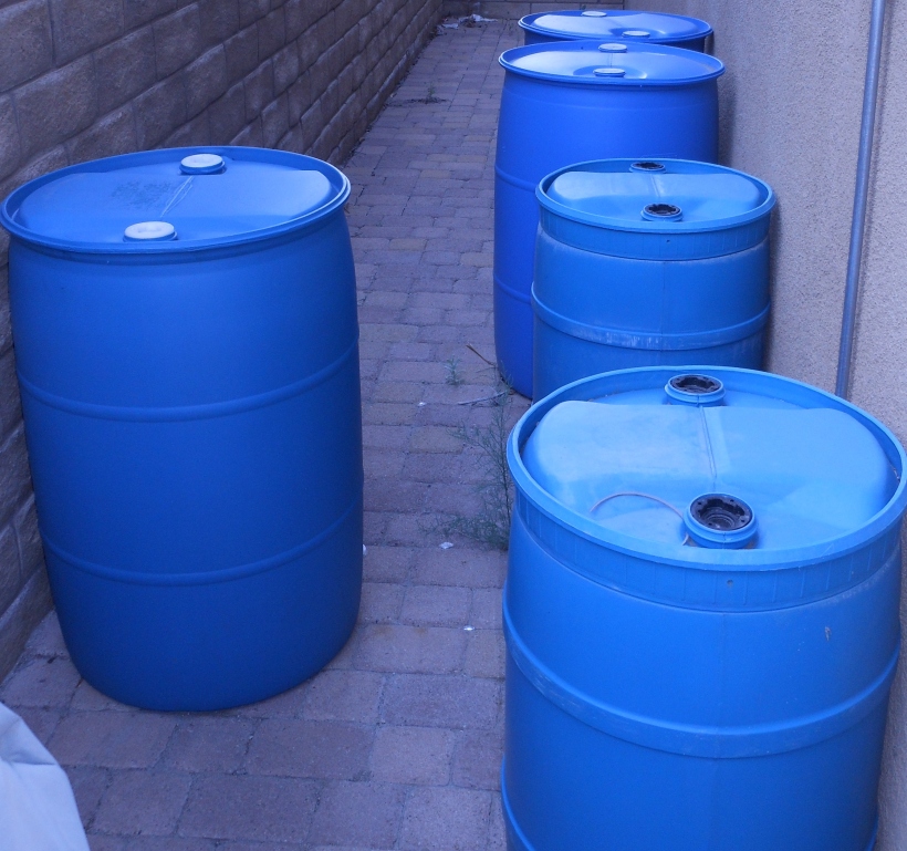I really wanted to have a bit more water on hand, so I bought another 55-gallon barrel.