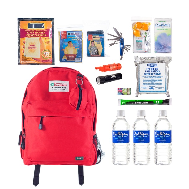 Some basic emergency kit items.  This is called the "3-day light" emergency kit.