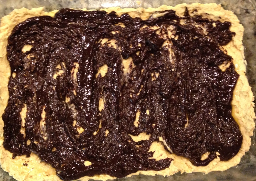 I spread the chocolate mess over the top.
